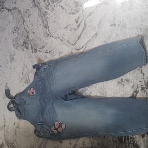 Torrid Flower Embroidered Overalls Size 26